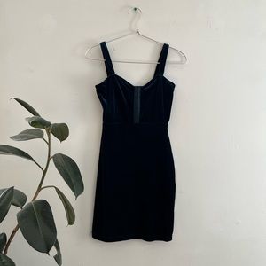 Dark Turquoise velvet texture Mini Tube Dress with front detail, Size 34/XS